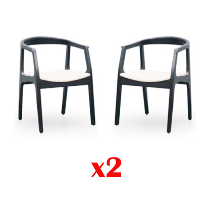 Zet 2x massief houten stoelenset, designstoelen eet- en woonkamer.