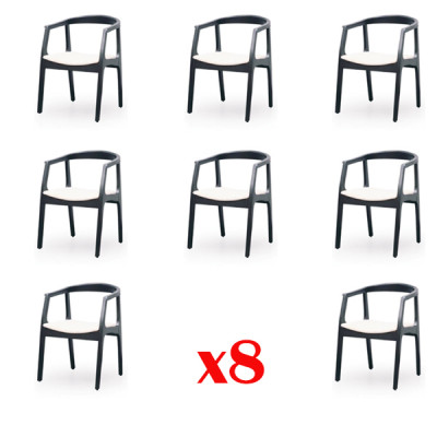 Ontwerp 8 stoelen groep eetkamerset fauteuil nieuw set gestoffeerde stoel