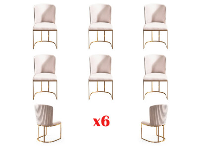 Eetkamerstoel Ontwerper Stoelen Nieuwe Set 6x Stof Massief Houten Stoel