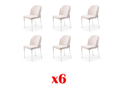 Stoel 6x eetkamerstoelen fauteuil lounge design meubels roestvrij staal