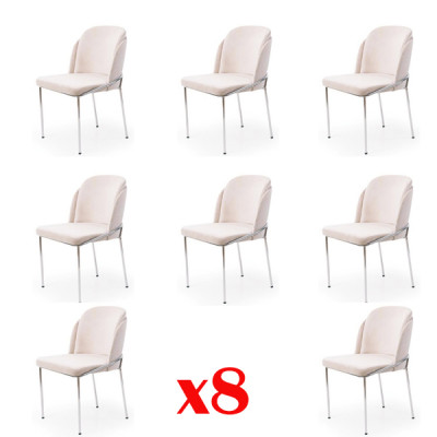 Italiaanse stijl luxe meubelstoelset 8X stoelen eetkamer fauteuil set