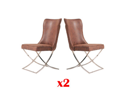 Eetkamerstoelset, fauteuil, gastronomisch design, 2 stoelen, groep bekleding.
