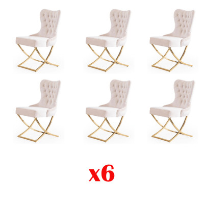 Set van 6 stoelen, gestoffeerd, ontwerp lounge, zitting met leuning, meubelstoelen