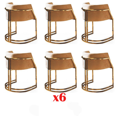 Keukenstoelen Elegant Eetkamer Stoffen Set 6 Stoel Ontwerp Metaal Textiel