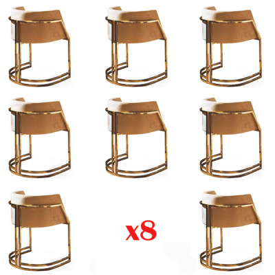 Ontwerp Stoel Stof Armstoel Beklede Stoelen Set van 8 Gastro Eetkamer