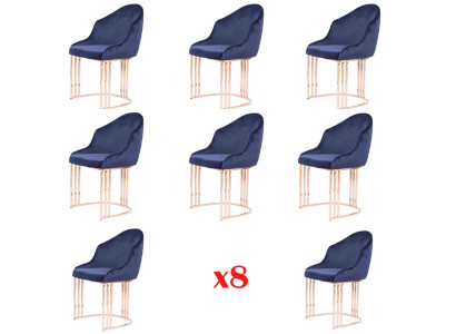 Garnituur Fauteuil Lounge Keuken 8x Design Beklede Zitstoelen Stoel Set