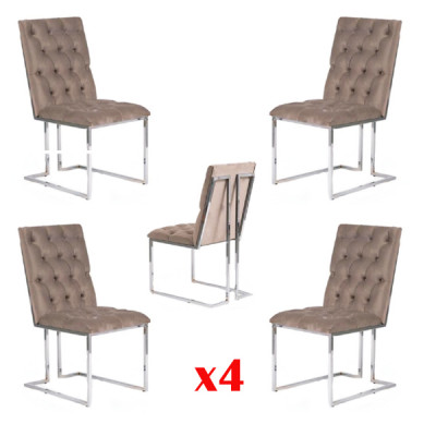 Eetkamerstoelen Textiel Set 4x Stoel Set Fauteuil Set