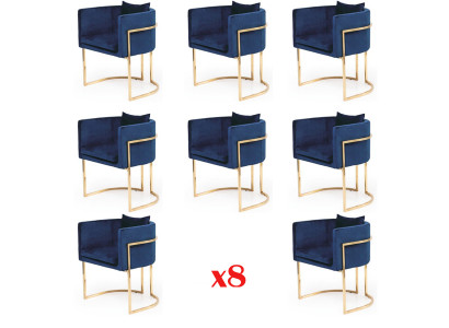 Eetkamerstoel Stoelen Zitplaats Modern Massief Hout Set 8x Luxe Restaurant