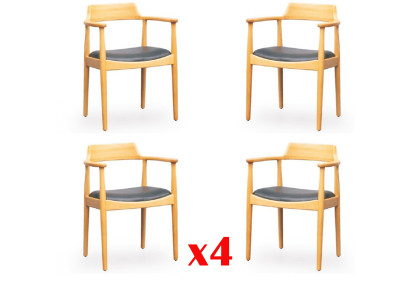 Eetkamerstoelen Hout Ontwerp Fauteuil Bekleding Set 4x Stoelen Stoel Textiel Groepen.