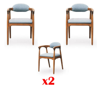 Garnituur eetkamerstoel set 2X stoelen Italiaanse stijl luxe meubels