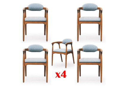 Eetkamer set 4x stoel set stoelen leuning set eetgroep meubelgroep