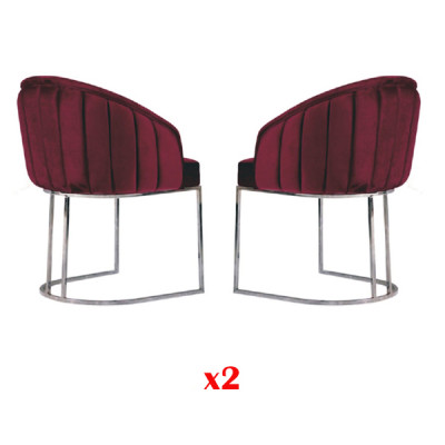 Ontwerper Metalen Stof Beklede Stoelen Horeca Eetkamer Modern 2x Fauteuil
