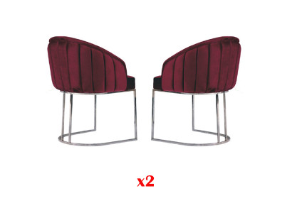 Ontwerper Metalen Stof Beklede Stoelen Horeca Eetkamer Modern 2x Fauteuil