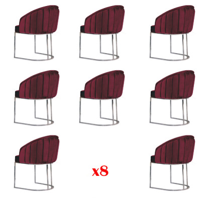 Garnituur Stoelen Bekleding Armleuning Ontwerp Hout Groep Nieuw Eetkamer 8 Stoel