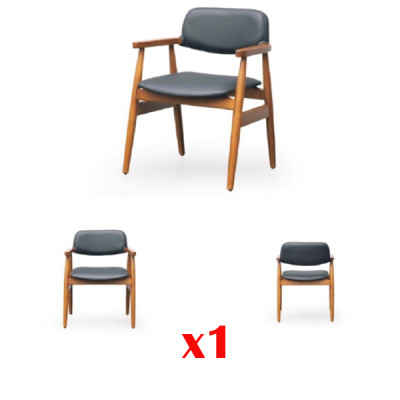 Eetkamerstoelen met stoffen bekleding en houten armleuningen, modern en nieuw, zitkussen set.