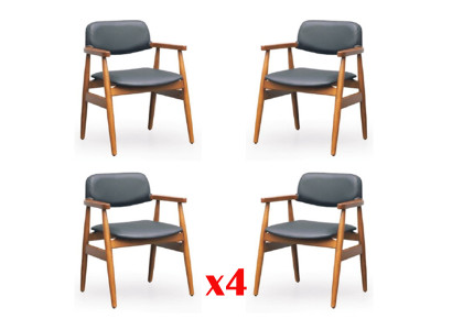Zet de stoelset met bekleding voor de woonkamer van hout met 4 stoelen eetkamergroep.