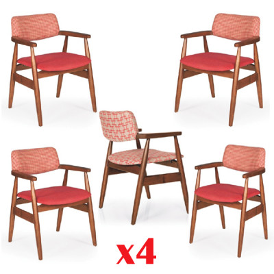 Stoelen Keuken Stoelen Tv-stoel 4x Eetkamer Gestoffeerde Stoel Textiel