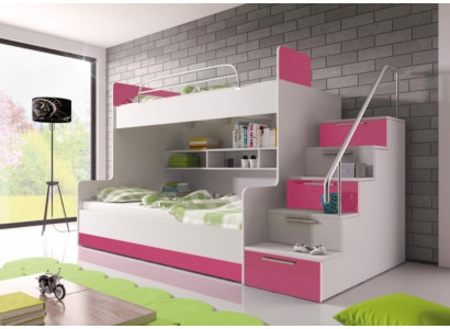 Verdieping Bed Kinderkamer Bedden Stapelbed Tweepersoonsbed Hoogglans Meubels Roze