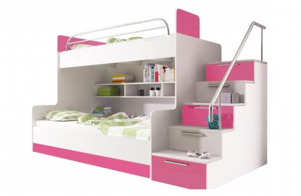 Verdieping Bed Kinderkamer Bedden Stapelbed Tweepersoonsbed Hoogglans Meubels Roze
