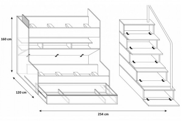 Stapelbed kinderkamer bedden hoogslaper stapelbed hoogglans meubels wit