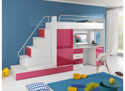 Stapelbedden Stapelbed Blauwe Kinderkamer Bedden Stapel Roze Bed Nieuw