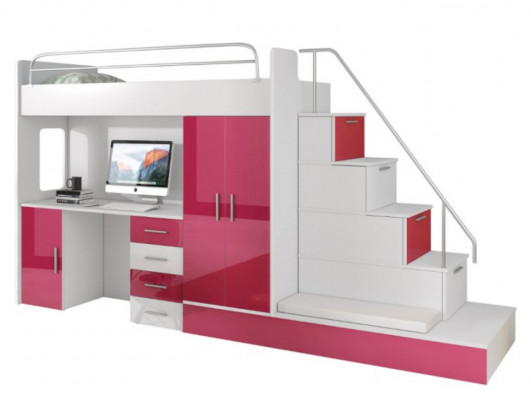 Stapelbedden Stapelbed Blauwe Kinderkamer Bedden Stapel Roze Bed Nieuw