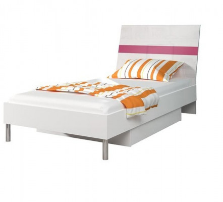 Bed + bedside table bedroom youth room children's room set furniture Pink 2 pieces.