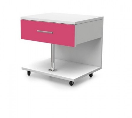 Bed + bedside table bedroom youth room children's room set furniture Pink 2 pieces.