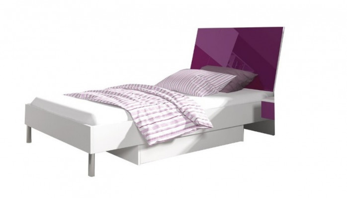 Bed + bedside table children's room furniture bed crib bedside table 2-piece purple new