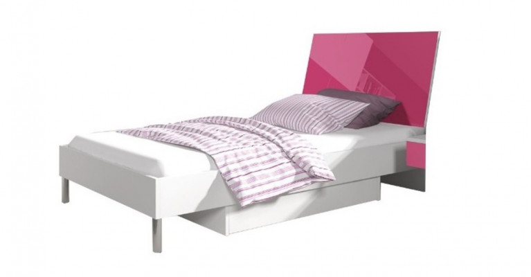 Bed + nachtkastje kinderkamer slaapkamer meubels bedden 2-delig set roze.