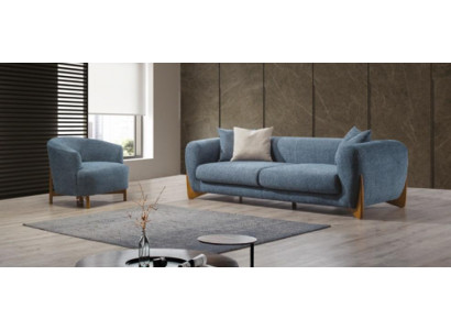 Woonkamer Klassieke bankstel 3-zits Italiaanse stijl Nieuwe fauteuil 2-delig.