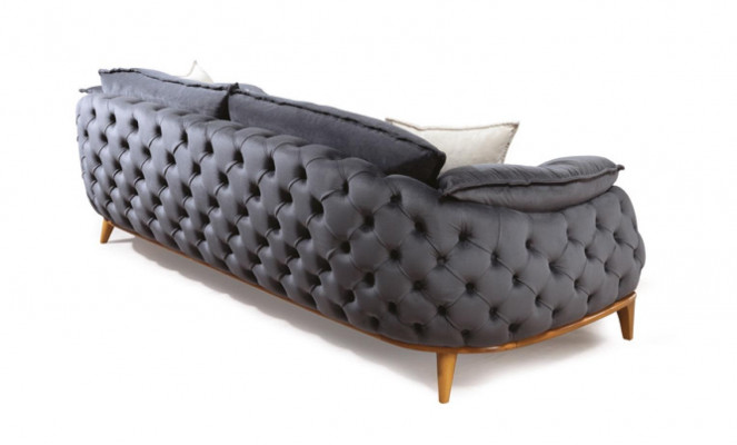Chesterfield met houten textielbankstel 331 zit set bekleding