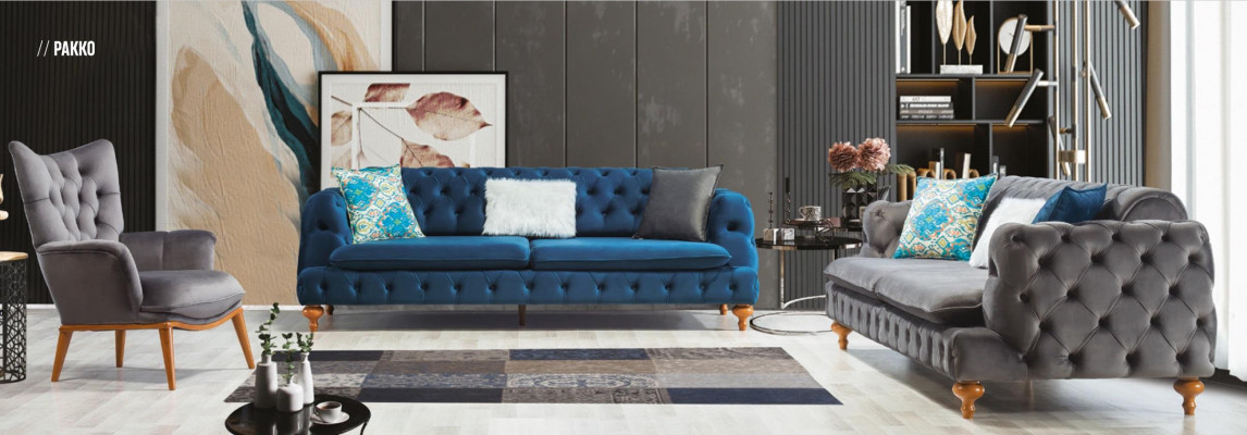 Stoel 1 zits Grijs Woonkamer Textiel Chesterfield Italiaanse Stijl