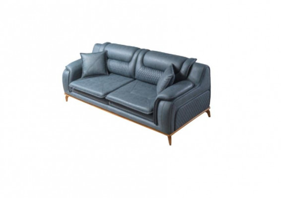 Sofaset 3+3+1 zits Blauwe fauteuil Luxe lederen bank Bank Meubels Western Stijl