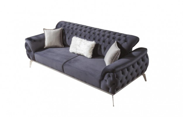 Bank Blau 3-zits woonkamer luxe ontwerp Chesterfield Italiaans