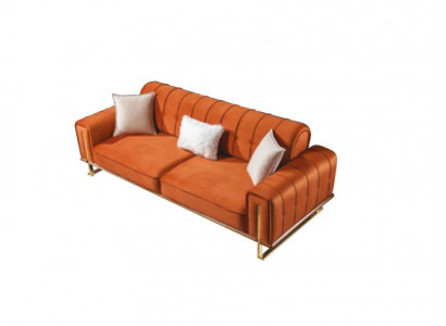Bank Oranje 3-zits Woonkamer Luxe Chesterfield Italiaans