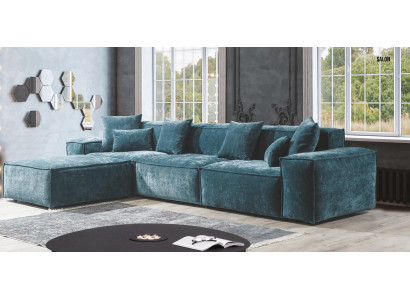 Hoekbank Blauw Woonkamer Elegante Woonhoek Design Meubels Hoekbank