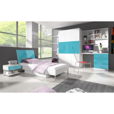 Designer kinderkamer jeugdkamer slaapkamer tafel bed commode kast 5-delig