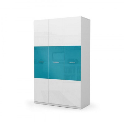 Kledingkast Slaapkamer Multifunctionele kasten Hout 3-deurs Blauw Nieuw