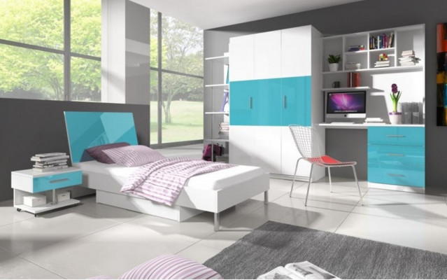 Kast Kledingkast Hout Kast Ontwerp Blauw Kledingkasten Kinderkamer