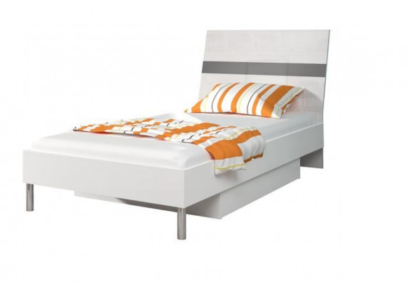 Bed + nachtkastje slaapkamer jeugdkamer kinderkamer set meubels zwart 2-delig.