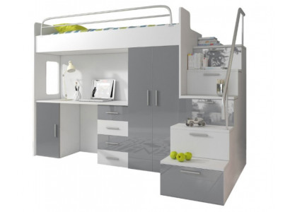 Stapelbed Grijs Tafel Kast Multifunctioneel Stapelbed Kinderkamer