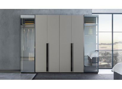 Elegante slaapkamer kledingkast Glazen kast Transparante fronten Kast