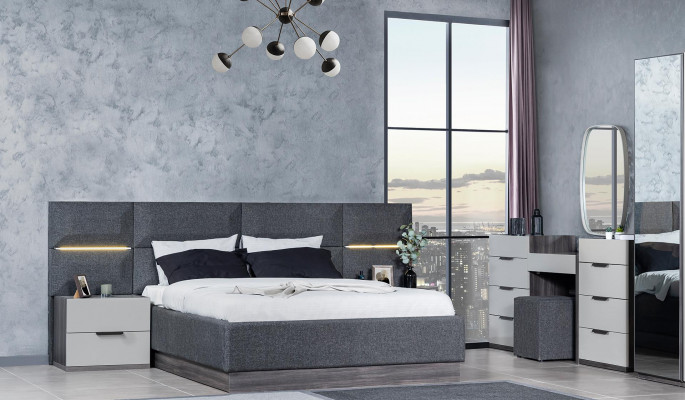 Luxe nachtkastje oud wit 2x nachtkastjes set houten console 61x45x52cm