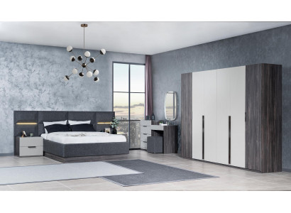 Slaapkamer set meubels Bed 2x Nachtkastje Kledingkast Meubels Compleet set 5-delig