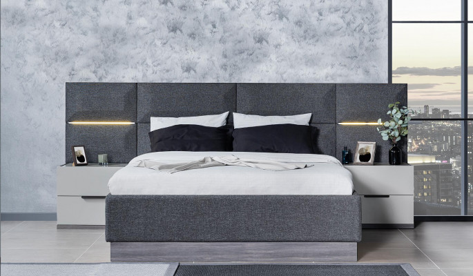 Slaapkamer set meubels Bed 2x Nachtkastje Kledingkast Meubels Compleet set 5-delig