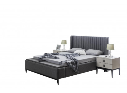 Bett Design Dubbelbed Bedden Bekleding Slaapkamermeubels Hotel Bedframe Grijs