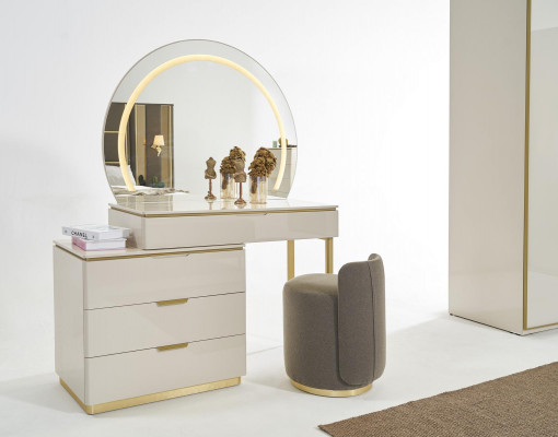 Make-uptafelset Console Spiegel Slaapkamermeubels Ontwerphocker Set Nieuw