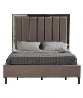 Bedontwerp Bedbekleding Slaapkamer Hoteldesign Tweepersoonsbed Metaal Taupe Nieuw