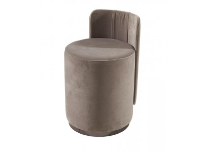 Ontwerp fauteuil Luxe Ottomaanse kaptafel Voetenbank Ronde gestoffeerde stoel Bruine bank